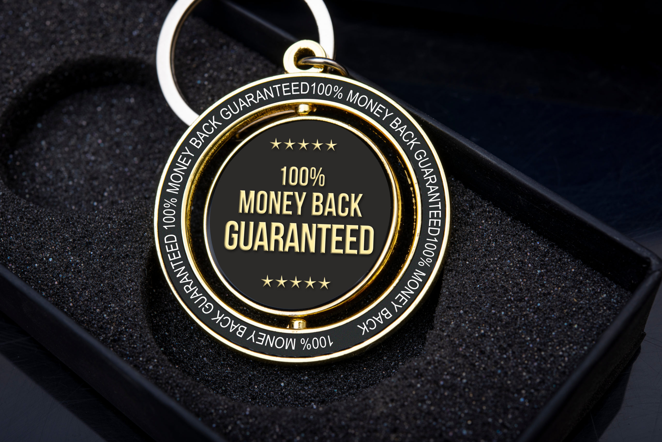 Close,Up,View,Of,100,Percent,Money,Back,Guaranteed,Badge
